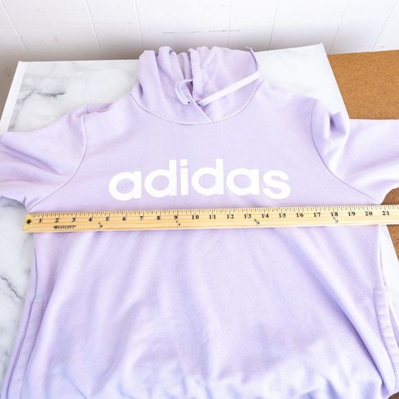 adidas Lavender Purple Hoodie with Pocket, Size Large - Picture 6 of 11